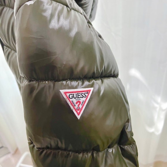 Guess Hooded Quilted Puffer Jacket - Military Olive Green - Picture 5 of 16